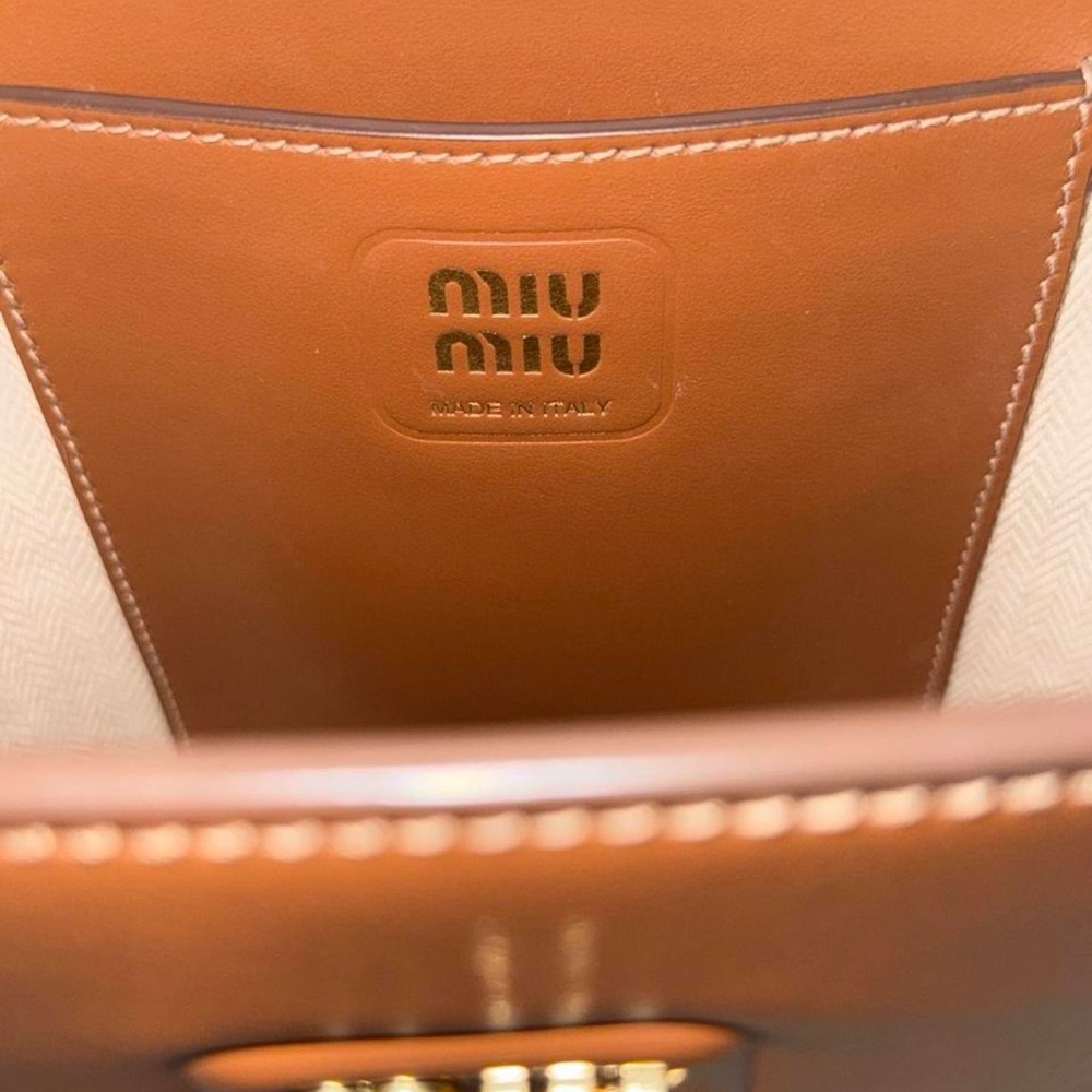 Miu Miu Tan Leather Women’s Bucket Bag - Picture 5 of 6
